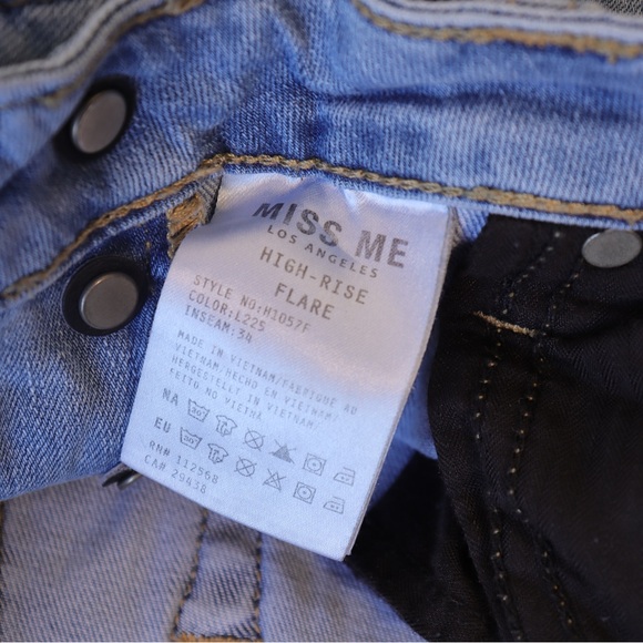 MISS ME - WOMENS HIGH-RISE FLARE JEANS Plain with stretch - Picture 13 of 16